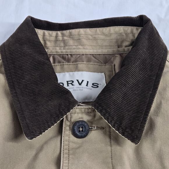 Vintage Orvis Jacket Canvas Lined Khaki Tan Barn Work Chore Coat Size XXL - Picture 5 of 13